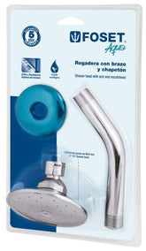 Ducha reona 3 1/2" con brazo y cubre falta en blister foset